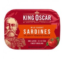 King Oscar, Wild Caught Sardines In Zesty Tomato Sauce, 3.75 oz (106 g)