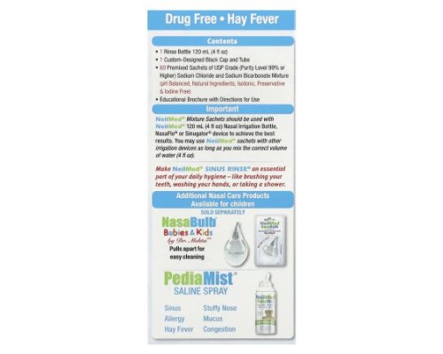 NeilMed, Kids, Sinus Rinse®, Ages 2+, 1 Squeeze Bottle, 60 Premixed Packets