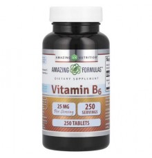 Amazing Nutrition, Vitamin B6, 25 mg, 250 Tablets