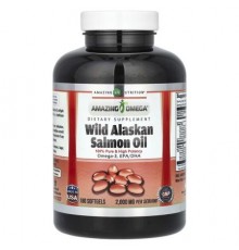 Amazing Nutrition, Wild Alaskan Salmon Oil, 180 Softgels (1,000 Per Softgel)
