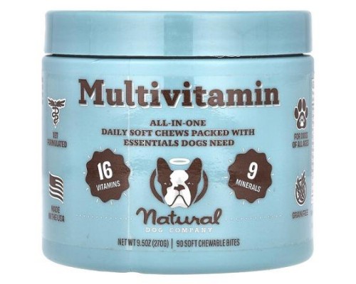 Natural Dog Company, Multivitamin, For Dogs, All Ages, 90 Soft Chewable Bites, 9.5 oz (270 g)