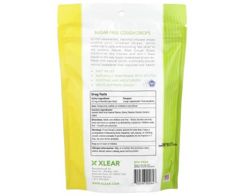 Xlear, Cough Drops with Xylitol, Honey Lemon, 30 Drops