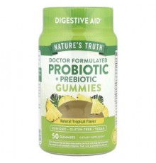 Nature's Truth, Probiotic + Prebiotic Gummies, Natural Tropical, 50 Gummies