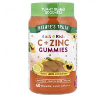 Nature's Truth, Just 4 Kids, Vitamin C + Zinc Gummies, Natural Lemon-Licious, 60 Gummies