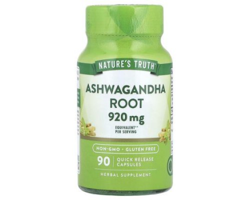 Nature's Truth, Ashwagandha Root, 90 Quick Release Capsules (460 mg per Capsule)