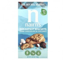 Nairn's, Breakfast Biscuits, Dark Chocolate & Coconut, 4 Packs, 5.64 oz (160 g)