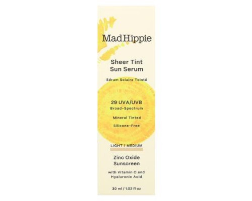 Mad Hippie, Sheer Tint Sun Serum, SPF 29, Light/Medium, 1.02 fl oz (30 ml) Mad Hippie, Sheer Tint Sun Serum, SPF 29, Light/Medium, 1.02 fl oz (30 ml)