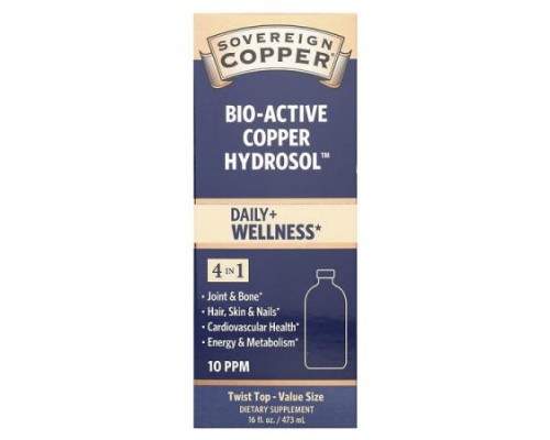 Sovereign Silver, Bio-Active Copper Hydrosol™, 10 PPM, 16 fl oz (473 ml)