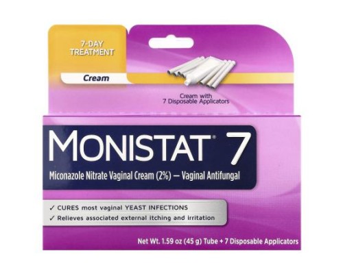 Monistat, 7-Day Treatment Cream, 7 Disposable Applicators + 1.59 oz (45 g) Tube