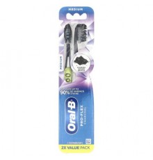 Oral-B, Pro-Flex Charcoal Toothbrush, Medium, 2 Pack