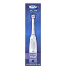 Oral-B, 3D White, Pro 100, Battery Powered Toothbrush, White, 1 Toothbrush