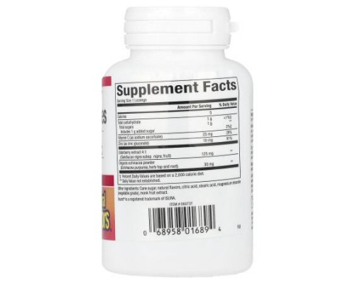 Natural Factors, Zinc Lonzenges, With Elderberry, Echinacea & Vitamin C, Cherry, 60 Lozenges