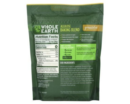 Whole Earth, Allulose Baking Blend, Granulated, 12 oz (340 g)
