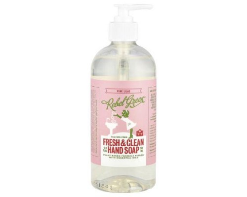 Rebel Green, Fresh &  Clean Hand Soap, Pink Lilac, 16.9 fl oz (500 ml)
