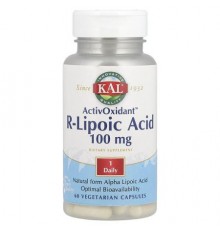 KAL, ActivOxidant™, R-Lipoic Acid, 100 mg, 60 Vegetarian Capsules