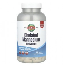 KAL, Chelated Magnesium Bisglycinate, 180 Tablets (105 mg per Tablet)