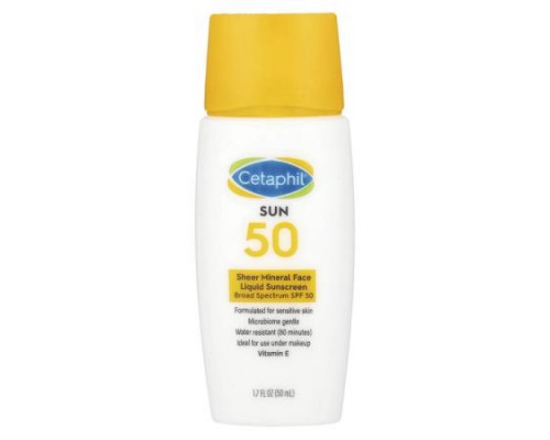 Cetaphil, Sheer Mineral Face Liquid Sunscreen, SPF 50, 1.7 fl oz (50 ml)