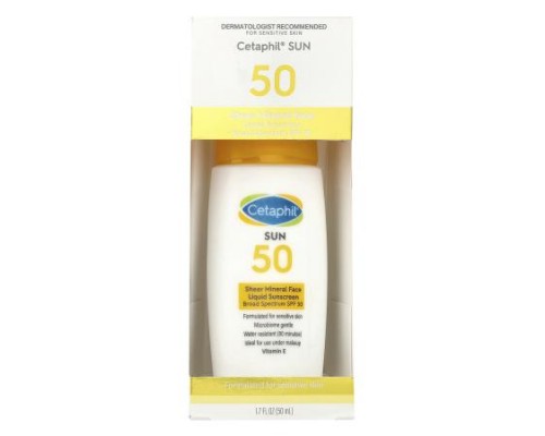 Cetaphil, Sheer Mineral Face Liquid Sunscreen, SPF 50, 1.7 fl oz (50 ml)