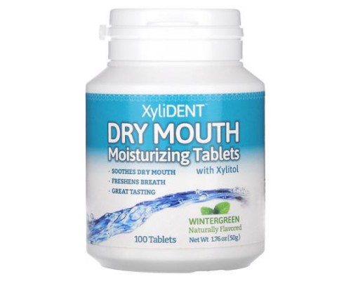 XyliDENT, Dry Mouth, Moisturizing Tablets with Xylitol, Wintergreen, 100 Tablets, 1.76 oz (50 g) XyliDENT, Dry Mouth, Moisturizing Tablets with Xylitol, Wintergreen, 100 Tablets, 1.76 oz (50 g)
