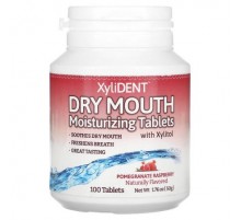 XyliDENT, Dry Mouth, Moisturizing Tablets with Xylitol, Pomegranate Raspberry, 100 Tablets, 1.76 oz (50 g)