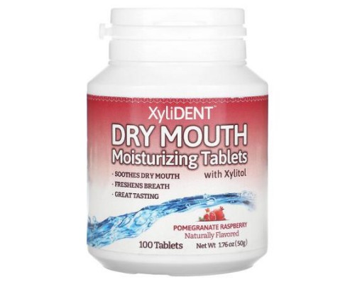 XyliDENT, Dry Mouth, Moisturizing Tablets with Xylitol, Pomegranate Raspberry, 100 Tablets, 1.76 oz (50 g) XyliDENT, Dry Mouth, Moisturizing Tablets with Xylitol, Pomegranate Raspberry, 100 Tablets, 1.76 oz (50 g)