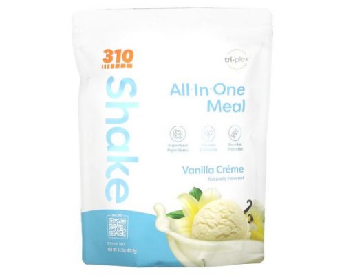 310 Nutrition, All-In-One Meal Shake, Vanilla Creme, 14.2 oz (403.2 g) 310 Nutrition, All-In-One Meal Shake, Vanilla Creme, 14.2 oz (403.2 g)