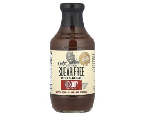 G Hughes, Sugar Free BBQ Sauce, Hickory, 18 oz (510 g)