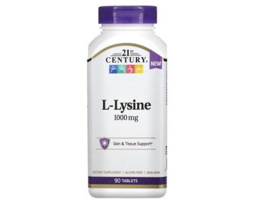 21st Century, L-Lysine, 1,000 mg, 90 Tablets 21st Century, L-Lysine, 1,000 mg, 90 Tablets