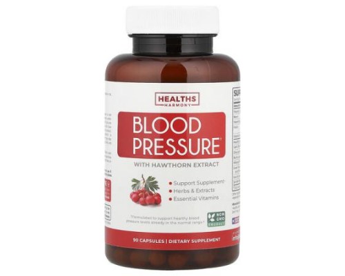 Healths Harmony, Blood Pressure with Hawthorn Extract, 90 Capsules Healths Harmony, Blood Pressure with Hawthorn Extract, 90 Capsules