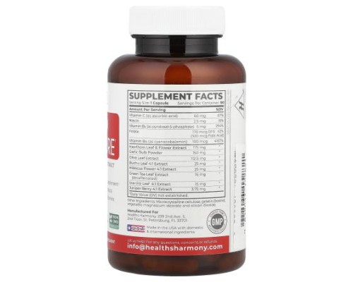 Healths Harmony, Blood Pressure with Hawthorn Extract, 90 Capsules Healths Harmony, Blood Pressure with Hawthorn Extract, 90 Capsules