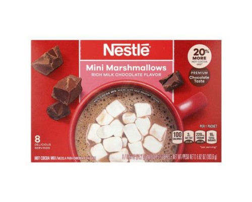 Nestle Hot Cocoa Mix, Mini Marshmallows, Rich Milk Chocolate, 8 Packets, 0.85 oz (24.2 g)