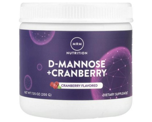 MRM Nutrition, D-Mannose + Cranberry, Cranberry, 7.05 oz (200 g) MRM Nutrition, D-Mannose + Cranberry, Cranberry, 7.05 oz (200 g)
