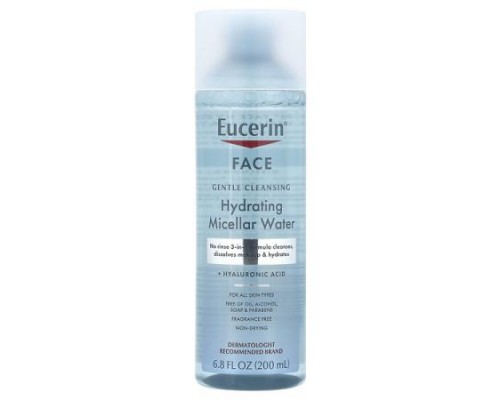 Eucerin, Hydrating Micellar Water + Hyaluronic Acid, Fragrance Free , 6.8 fl oz (200 ml)