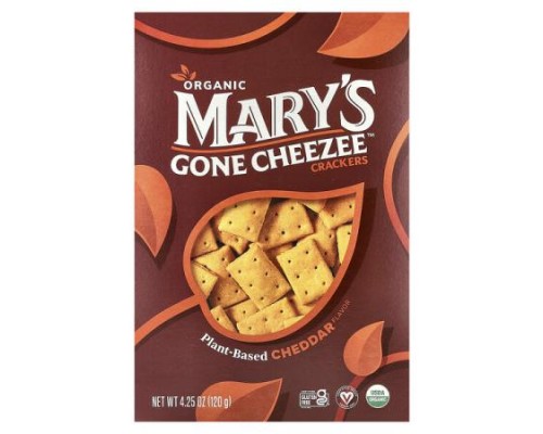 Mary's Gone Crackers, Organic Mary's Gone Cheezee™ Crackers, Cheddar, 4.25 oz (120 g) Mary's Gone Crackers, Organic Mary's Gone Cheezee™ Crackers, Cheddar, 4.25 oz (120 g)