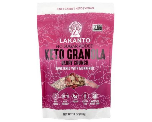 Lakanto, Keto Granola, Berry Crunch, 11 oz (312 g) Lakanto, Keto Granola, Berry Crunch, 11 oz (312 g)