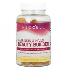 NeoCell, Hair, Skin & Nails Beauty Builder Gummies, Lemon, 60 Gummies