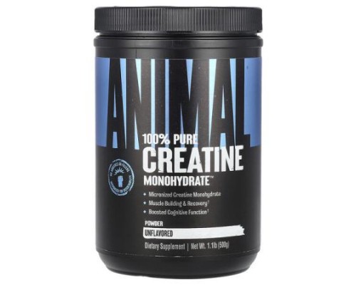 Animal, 100% Pure Creatine Monohydrate™ Powder, Unflavored, 1.1 lb (500 g) Animal, 100% Pure Creatine Monohydrate™ Powder, Unflavored, 1.1 lb (500 g)