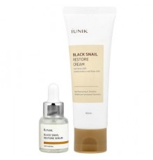 iUNIK, Black Snail Edition Skin Care Set, Cream & Mini Serum, 2 Piece Set