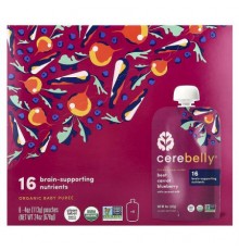 Cerebelly, Organic Baby Puree, Beet, Carrot, Blueberry with Coconut Milk, 6 Pouches, 4 oz (113 g) Each