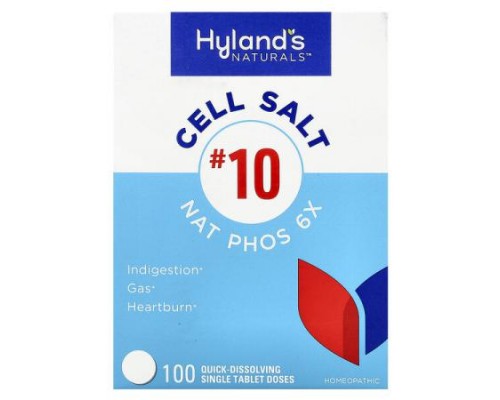 Hyland's Naturals, Cell Salt #10, Nat Phos 6X, 100 Quick-Dissolving Single Tablet Doses