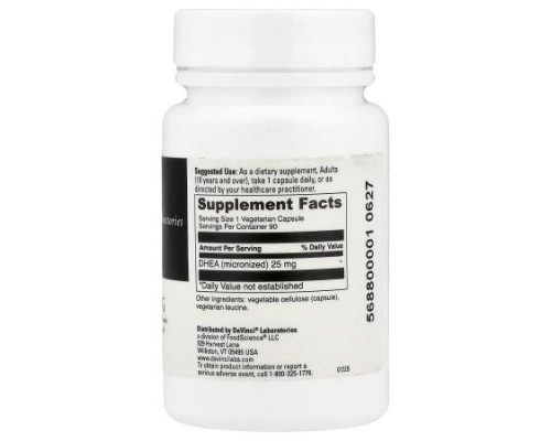 DaVinci Laboratories, Micronized DHEA, 25 mg , 90 Capsules DaVinci Laboratories, Micronized DHEA, 25 mg , 90 Capsules