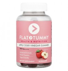Flat Tummy, Apple Cider Vinegar Gummies, Natural Apple, 60 Gummies
