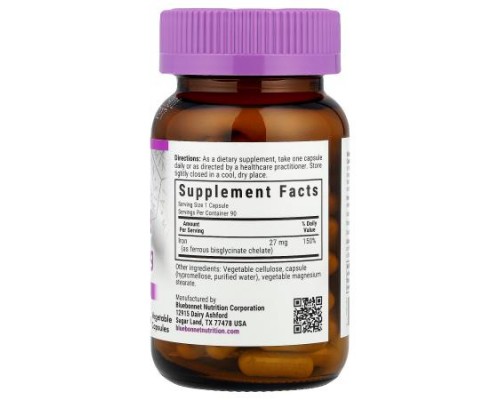 Bluebonnet Nutrition, Chelated Iron, Extra-Strength , 27 mg, 90 Vegetable Capsules Bluebonnet Nutrition, Chelated Iron, Extra-Strength , 27 mg, 90 Vegetable Capsules