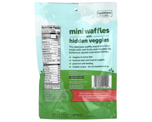 Beech-Nut, Mini Waffles with Hidden Veggies, 12+ Months, Butternut Berry, 3.2 oz (90 g) Beech-Nut, Mini Waffles with Hidden Veggies, 12+ Months, Butternut Berry, 3.2 oz (90 g)