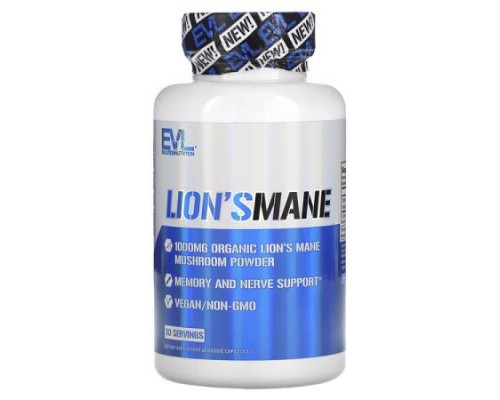 EVLution Nutrition, Lion's Mane, 60 Veggie Capsules (500 mg per Capsule) EVLution Nutrition, Lion's Mane, 60 Veggie Capsules (500 mg per Capsule)