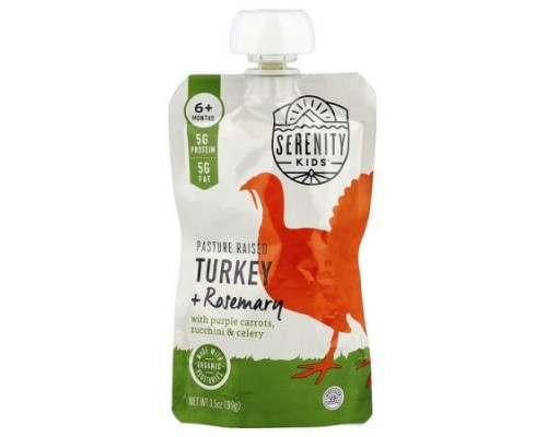 Serenity Kids, Turkey + Rosemary, 6+ Months, 3.5 oz (99 g) Serenity Kids, Turkey + Rosemary, 6+ Months, 3.5 oz (99 g)