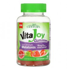 21st Century, Vita Joy Melatonin Gummies, Extra Strength, Strawberry, 60 Gummies (5 mg per Gummy)