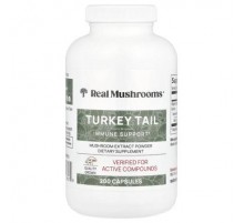 Real Mushrooms, Turkey Tail, Mushroom Extract Powder, 200 Capsules