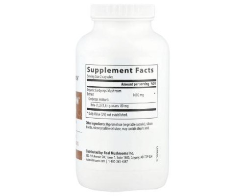 Real Mushrooms, Cordyceps-M™, Mushroom Extract Powder, 300 Capsules