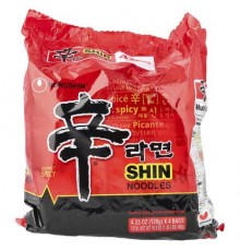 Nongshim, Shin Noodles, Gourmet Spicy, 4 Bags, 4.23 oz (120 g) Each
